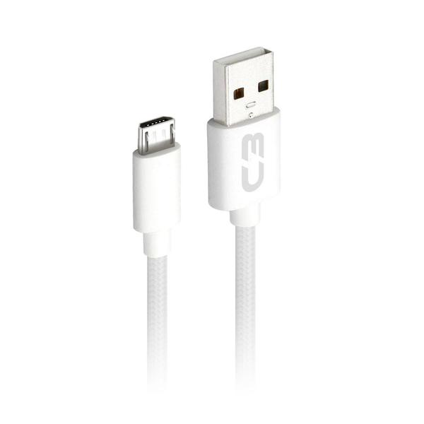 Imagem de Cabo Usb Micro Usb 2 Metros CB-M21WH Branco - C3Plus