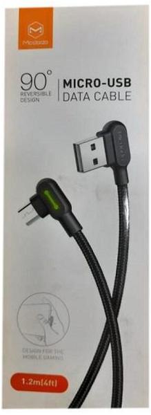 Cabo Usb - Micro Usb (V8) 90 Led Nylon - Mcdodo (1,8M) Imagem de Cabo Usb - Micro Usb (V8) 90 Led Nylon - Mcdodo (1,8M)