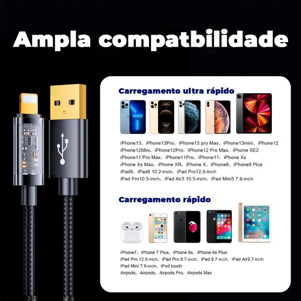 Imagem de Cabo Usb Para Lightning 20W Carga Rápida 1,2m Azul Joyroom