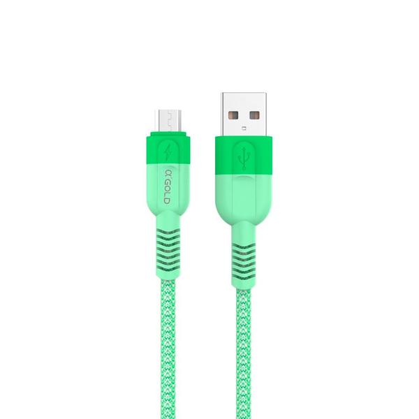 Imagem de Cabo USB Para Micro USB, Carregamento Rápido, 1 Metro de Comprimento, CB103-1, A'Gold - Verde