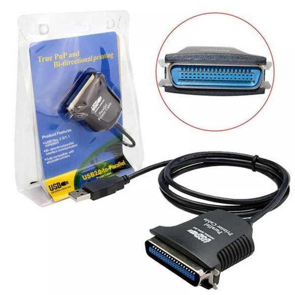 Imagem de Cabo Usb Para Paralela Db25M Md9 Impressora 1 Metro Bf-1284