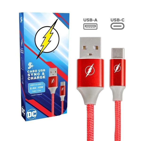 Cabo Usb Para Usb-C 1,5M 12W Flash Novo - Chipsce Imagem de Cabo Usb Para Usb-C 1,5M 12W Flash Novo