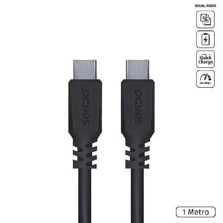 Imagem de Cabo Usb Tipo C 2.0 Para Usb Tipo C 2.0 1m Preto - Pucp-01