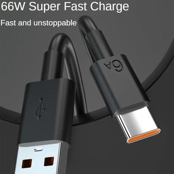 Imagem de Cabo USB tipo C 6A  6A 66W de carregamento rápido USB C cabo de dados  1 metro