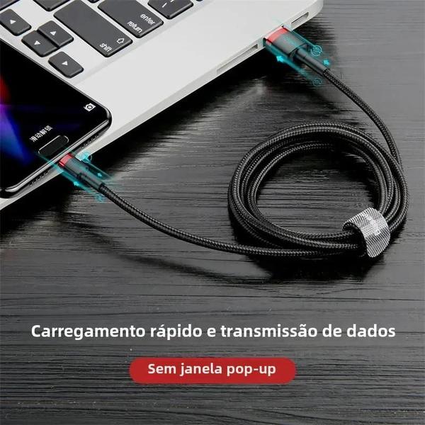 Cabo USB Tipo C Baseus - Carga Rápida 3.0 para Xiaomi, Samsung S20 e S10 Imagem de Cabo USB Tipo C Baseus - Carga Rápida 3.0 para Xiaomi, Samsung S20 e S10