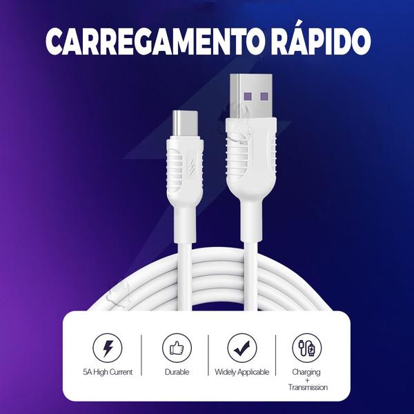 Imagem de Cabo Usb Tipo C Branco 1 Metro