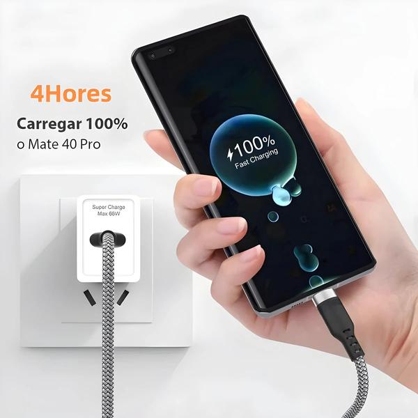 Imagem de Cabo USB Tipo C de 5 Metros - Carregamento Rápido para Android, Huawei, Xiaomi, Vivo e LeEco