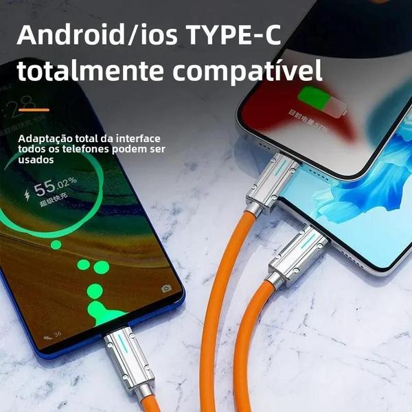 Imagem de Cabo USB Tipo C de Carregamento Rápido 66W - iPhone, Huawei, Oppo, Xiaomi