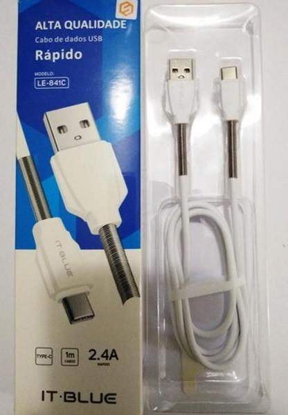 Cabo usb tipo-c it-blue le-841c 1m turbo 3.1a reforçado - Alinee Imagem de Cabo usb tipo-c it-blue le-841c 1m turbo 3.1a reforçado