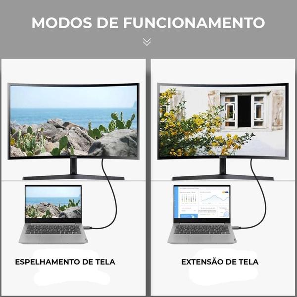 Imagem de Cabo Usb Tipo C Para Displayport 4K 144Hz E 8K Thunderbolt 3