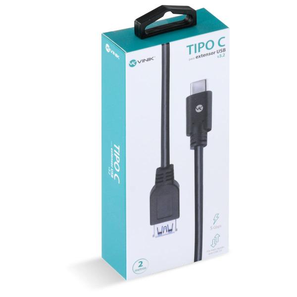 Cabo Usb Tipo C Para Extensor Usb A Fêmea V3.2 Gen1 5gbps 2 Metros - C32uaf-2 - VINIK Imagem de Cabo Usb Tipo C Para Extensor Usb A Fêmea V3.2 Gen1 5gbps 2 Metros - C32uaf-2