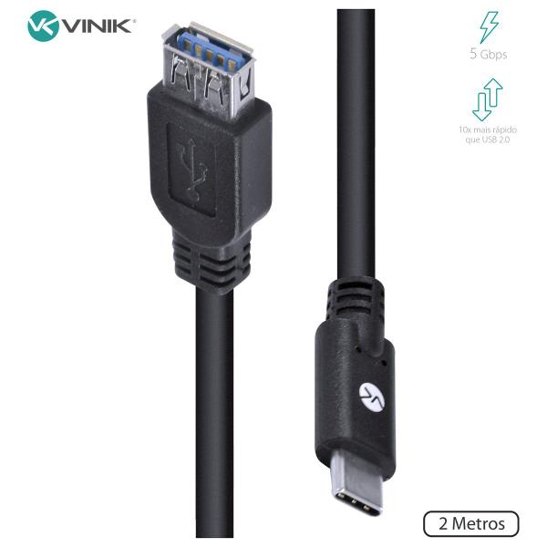 Cabo Usb Tipo C Para Extensor Usb A Fêmea V3.2 Gen1 5gbps 2 Metros - C32uaf-2 - VINIK Imagem de Cabo Usb Tipo C Para Extensor Usb A Fêmea V3.2 Gen1 5gbps 2 Metros - C32uaf-2