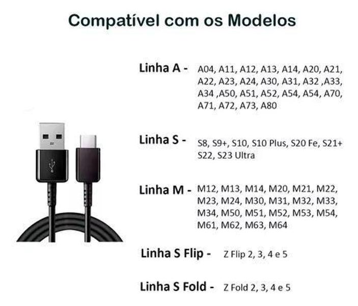 Imagem de Cabo Usb tipo c Para Samsung Galaxy A31