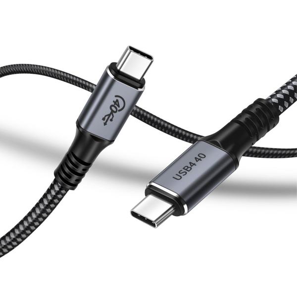 Imagem de Cabo Usb Tipo C Thunderbolt 3 8k 40gbps 100w E-maker - 1,2 Metros