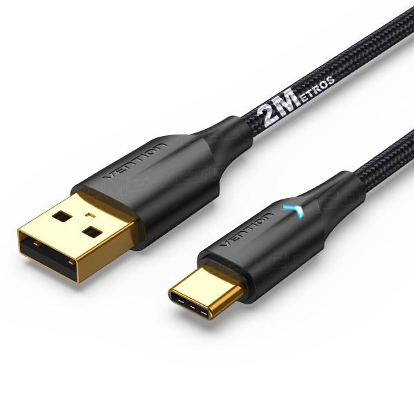 Imagem de Cabo Usb Tipo C Vention Reforçado Carregamento Turbo 3a 2 M