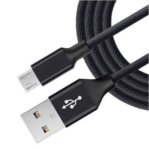 Imagem de Cabo USB V8 1 Metro lançamento Tecido Shinka Preto kabu