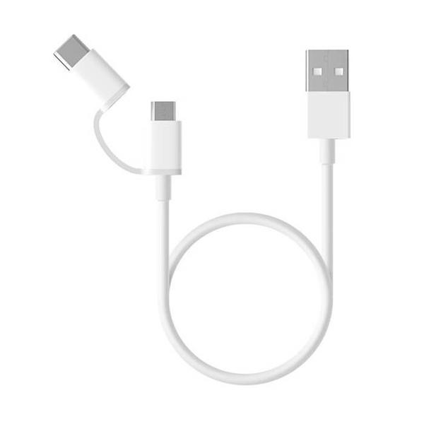 Imagem de Cabo USB Xiaomi SJX02ZM 2 Em 1 - Branco 1 Metro