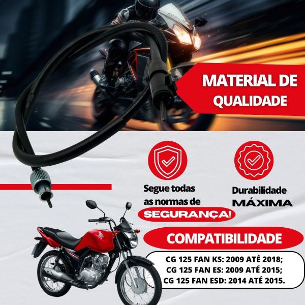 Imagem de Cabo Velocímetro Para Honda Fan 125 Ks Es Esd 2009 Até 2018