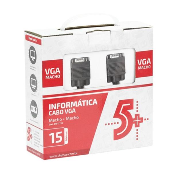 Imagem de Cabo Vga Macho 15 metros para pc not e tv