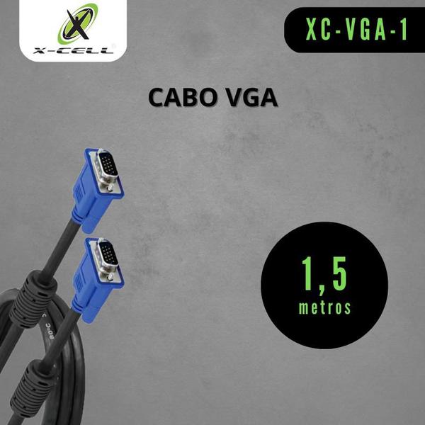 Imagem de Cabo VGA X VGA Para Monitor 1.5 Metros XC-VGA 1.5 X-CELL