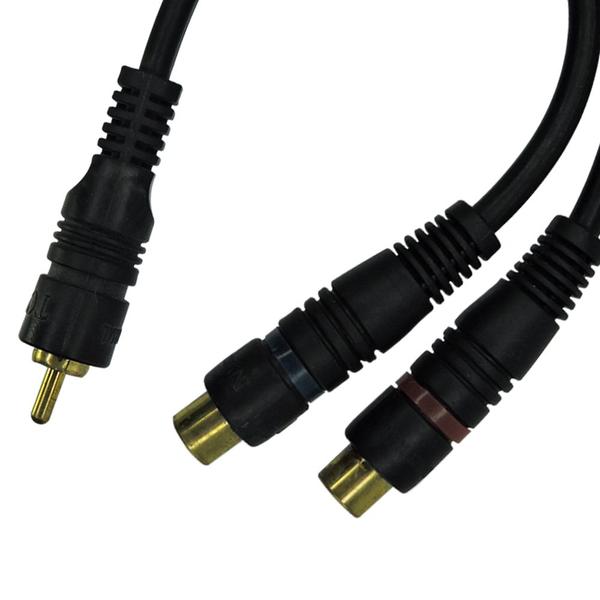 Imagem de Cabo Y Automotivo Rca Macho Para Rca Fêmea - Kit Com 5 Peças