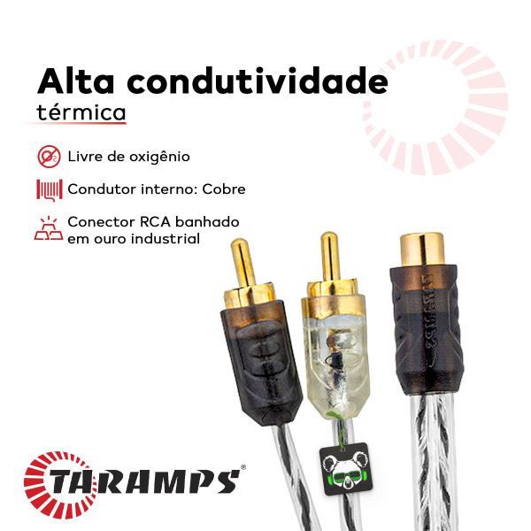 Imagem de Cabo Y Rca Taramps 2 Machos 1 Fêmea Injetado Blinda Som Auto