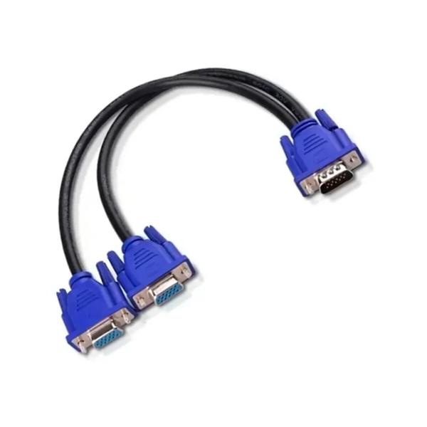 Imagem de Cabo Y VGA 1 VGA Macho Para 2 VGA Fêmea Com Alto Desempenho Para Usar Dois Monitores 29.5cm YVGA