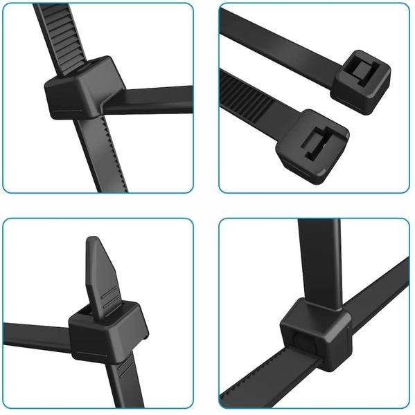 Imagem de Cabo Zip Ties XXXL Muito Longo - 1000mm x 9mm, Heavy Duty, Durable Professional UV Resistant Envolta Grande Corda grande, para gerenciamento de cabos, interior, exterior, preto, 10 peças