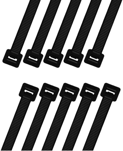 Imagem de Cabo Zip Ties XXXL Muito Longo - 1000mm x 9mm, Heavy Duty, Durable Professional UV Resistant Envolta Grande Corda grande, para gerenciamento de cabos, interior, exterior, preto, 10 peças