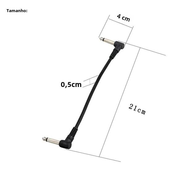 Imagem de Cabos de Pedal de Efeito para Guitarra (6 Peças) - 6,35mm, 21cm, Fio de Cobre