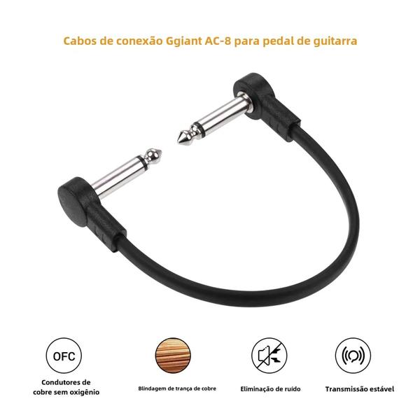 Imagem de Cabos de Pedal de Efeito para Guitarra (6 Polegadas) - Pacote com 4 Conectores AC-8