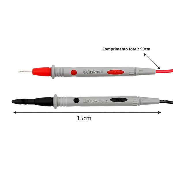 Imagem de Cabos de Teste de Multímetro - 10A/20A - Pontas de Silicone Macio