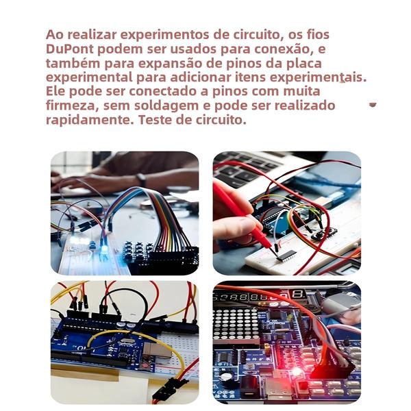 Imagem de Cabos Dupont 10cm e 20cm - Macho/Fêmea - Jumper Wire para Arduino e Projetos Eletrônicos