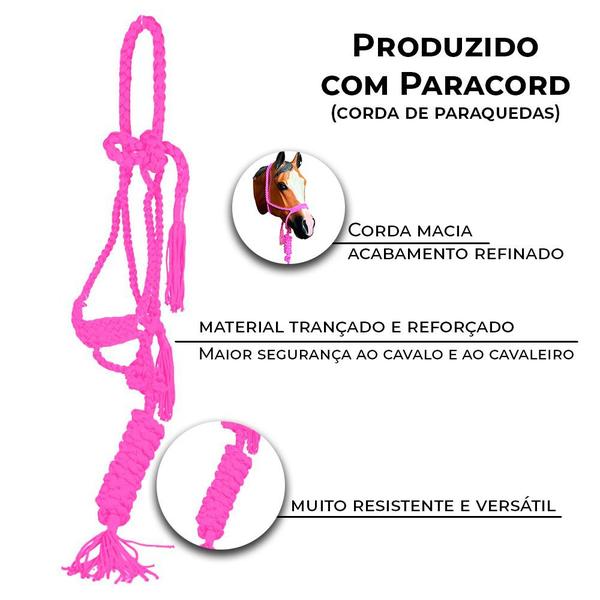 Imagem de Cabresto C/ Cabo Trançado de Paracord Boots Horse Original Super Resistente Várias Cores Lançamento