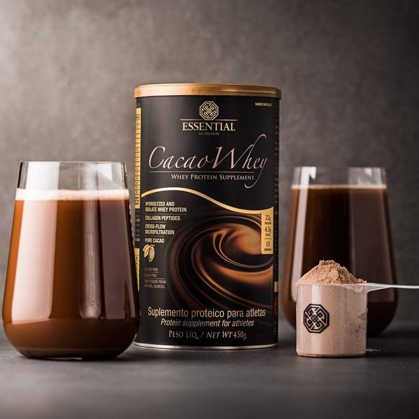 Cacao Whey Proteina Hidrolisado + Isolado - (420g) - Essential Nutrition Imagem de Cacao Whey Proteina Hidrolisado + Isolado - (420g) - Essential Nutrition