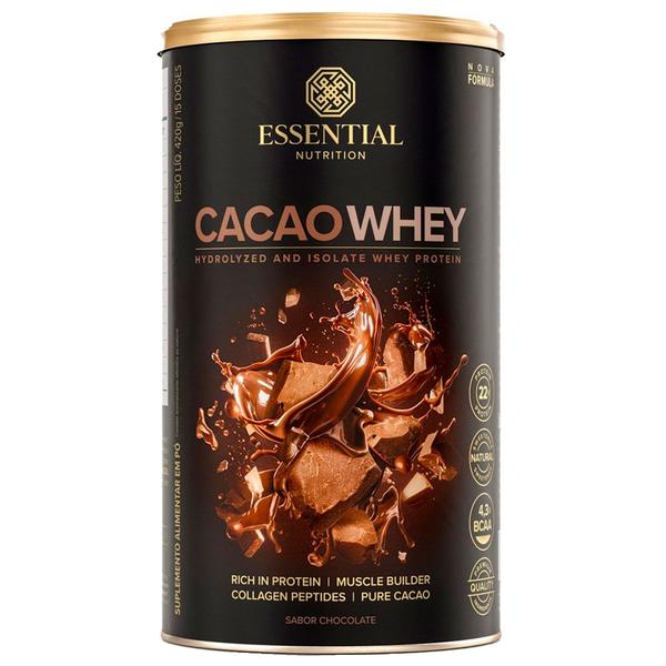 Cacao Whey Proteina Hidrolisado + Isolado - (420g) - Essential Nutrition Imagem de Cacao Whey Proteina Hidrolisado + Isolado - (420g) - Essential Nutrition
