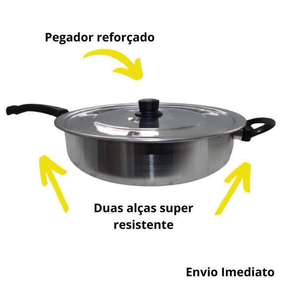 Imagem de Caçarola Alumínio c/ Tampa 35cm - Alta Durabilidade