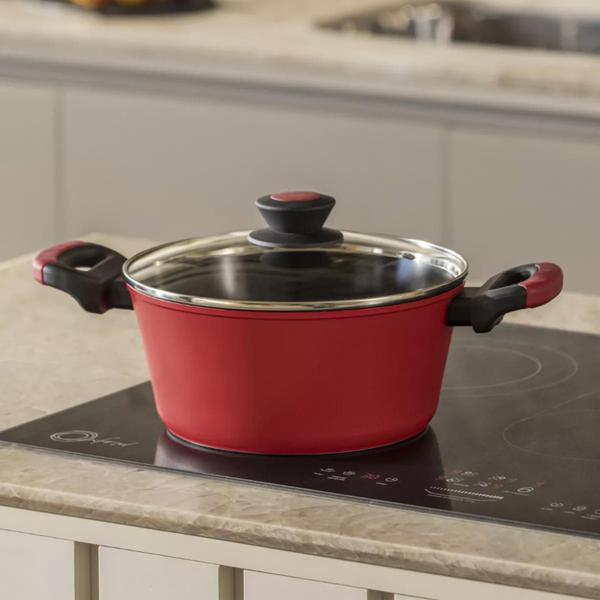 Caçarola Alumínio Forjado 24cm Everyday Vermelho - Oxford Imagem de Caçarola Alumínio Forjado 24cm Everyday Vermelho - Oxford