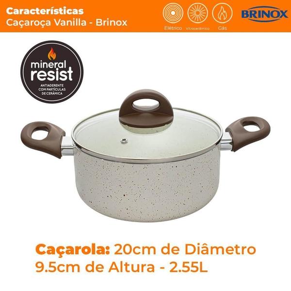 Imagem de Caçarola Antiaderente Cerâmica Vanilla 20Cm Brinox