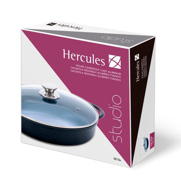 Caçarola Baixa 30cm Cerâmica Hercules Tampa Indução Preta - Hercules Mundial Imagem de Caçarola Baixa 30cm Cerâmica Hercules Tampa Indução Preta