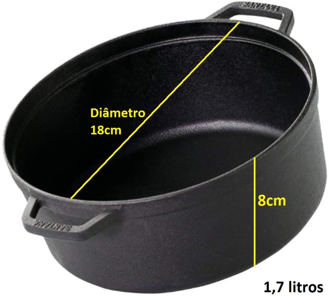 Imagem de Caçarola Cocotte Pequena 18 Cm Forno Holandês Ferro Fundido Santana