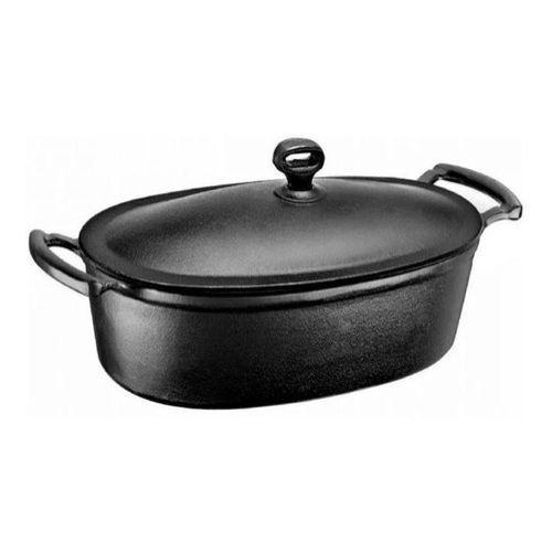 Caçarola de Ferro Fundido Oval com Alça Tampa de Ferro 2,5 Litros - RIG Imagem de Caçarola de Ferro Fundido Oval com Alça Tampa de Ferro 2,5 Litros