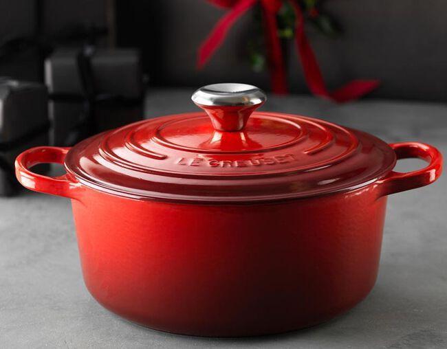 Imagem de Caçarola de Ferro Fundido Vermelha Le Creuset Esmaltada 4,2 Litros -  24cm Redonda Alta 1086