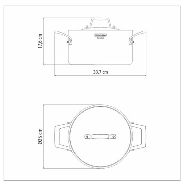 Imagem de Caçarola Funda Grano 24 cm 5,8 L em Aço Inox com Corpo Triplo Tramontina 62144/240