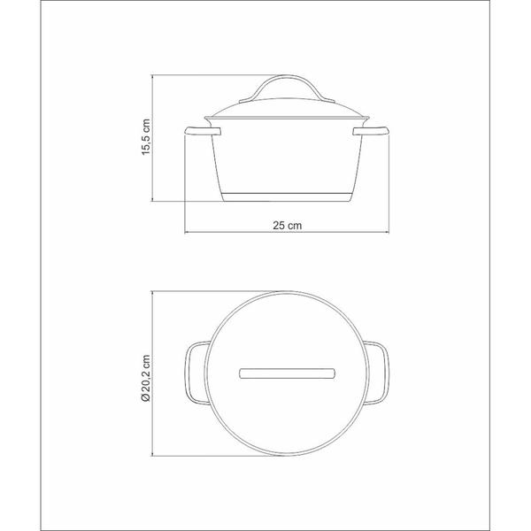 Imagem de Caçarola Funda Tramontina Allegra em Aço Inox com Fundo Triplo 18 cm 2,2 L