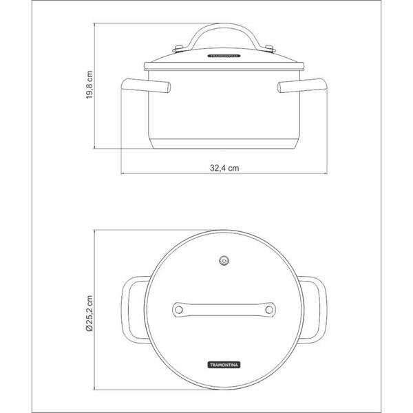 Imagem de Caçarola Funda Tramontina Indução Fundo Triplo Una 24Cm 6,1L