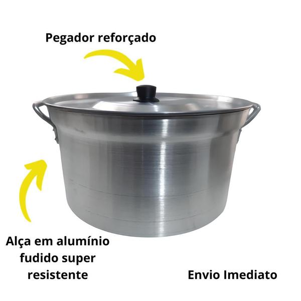 Imagem de Caçarola Grande Panelão para Feijoada Caldo  Alumínio Nº36 Industrial