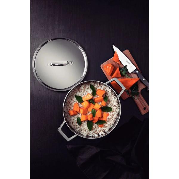 Caçarola Grano Panela 24 Cm Aço Inox Corpo Triplo Tramontina Imagem de Caçarola Grano Panela 24 Cm Aço Inox Corpo Triplo Tramontina