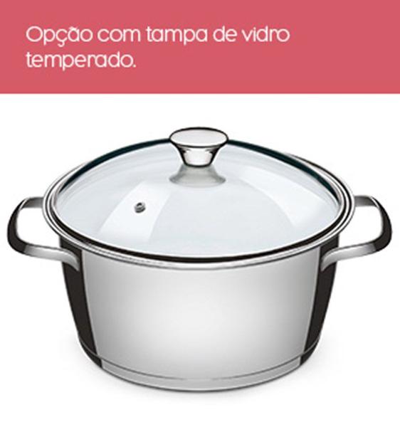 Imagem de Caçarola Inox Avulsa Fundo Triplo Vidro 20cm 3,1l Tramontina