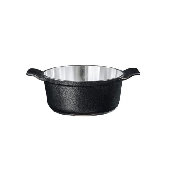 Caçarola Preto Craqueado Alumínio Usinado Javali AA 24cm Imagem de Caçarola Preto Craqueado Alumínio Usinado Javali AA 24cm